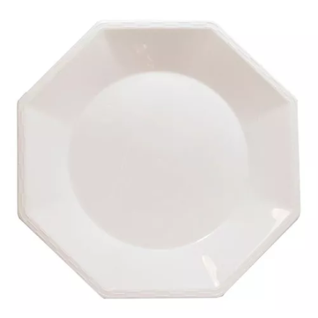 PLATO OCTOG. BLANCO 17 CM X10