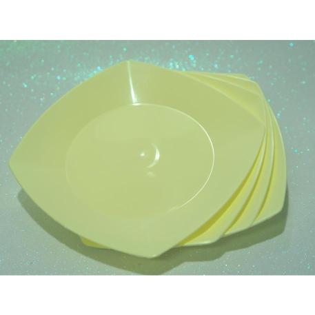 PLATO 17 CM CUADRADO X10 AMARILLO PASTEL