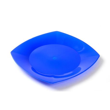 PLATO 22 CM CUADRADO X10 AZUL