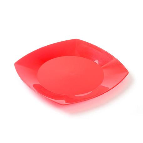 PLATO 22 CM CUADRADO X10 ROJO