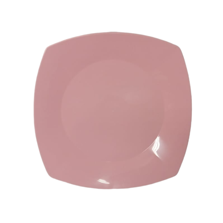 PLATO 22 CM CUADRADO ROSA PASTEL X10