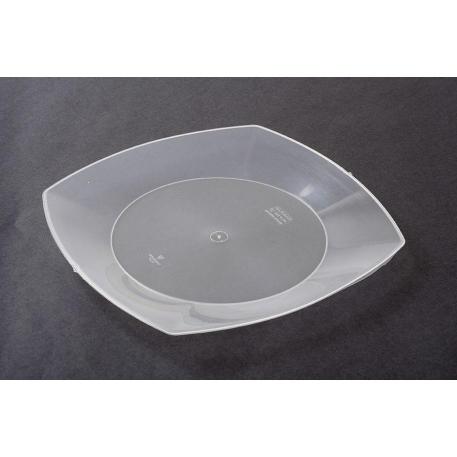 PLATO 22 CM CUADRADO X10 TRANSPARENTE