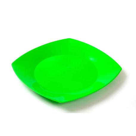 PLATO 22 CM CUADRADO X10 VERDE