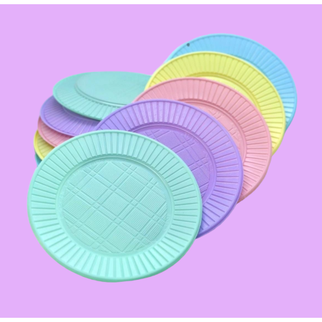 PLATO PLASTICO 17 CM AMARILLO PASTEL X100