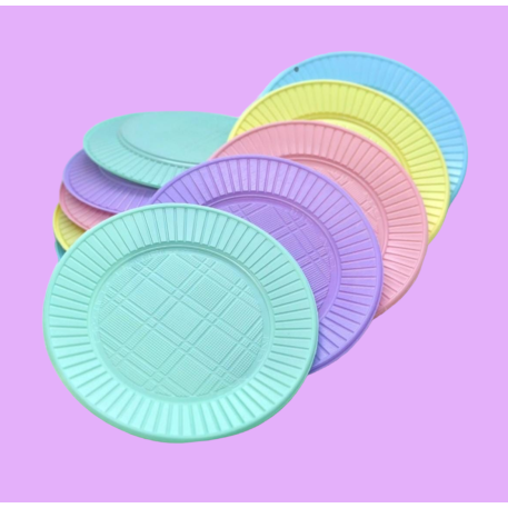 PLATO PLASTICO 17 CM LILA PASTEL X 100