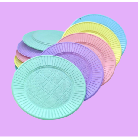 PLATO PLASTICO 17 CM VERDE PASTEL X 100