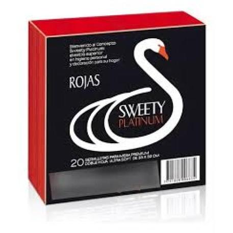 SERVILLETA TISSUE ROJA 33X33 SWEETY