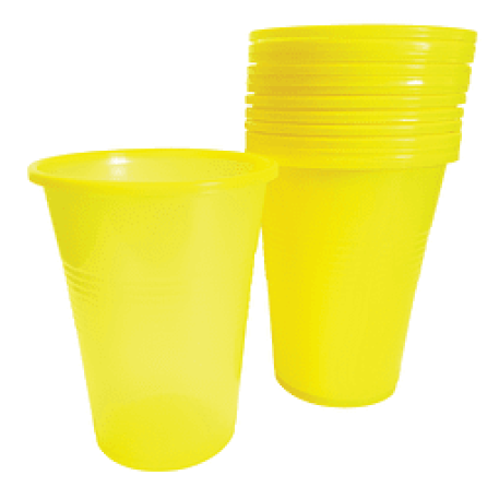 VASO PLASTICO 300 CC AMARILLO X100