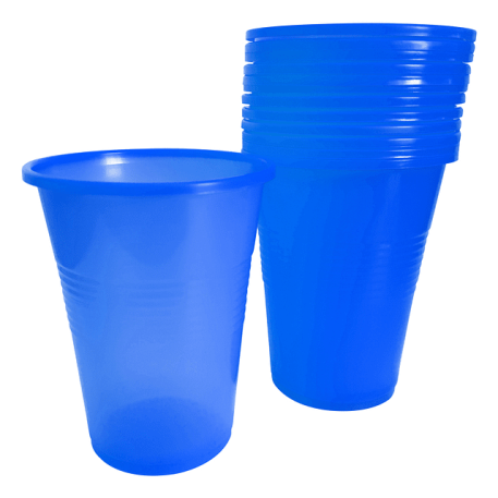 VASO PLASTICO 300 CC AZUL X100