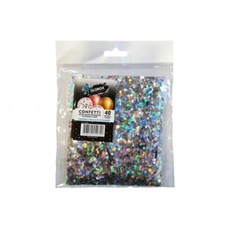 CONFETTI HEXAGONAL 2 PACK X20 - PLATA