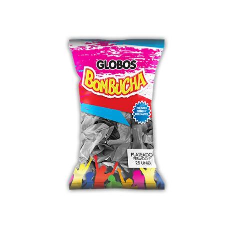 BOMBUCHA PERLADO 9 PLATA X 25