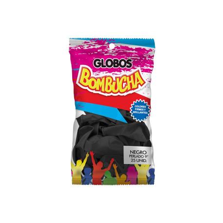 BOMBUCHA PERLADO 9 NEGRO X 25
