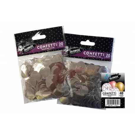 CONFETTI 1,5CM 2 PACK X20 - PLATA
