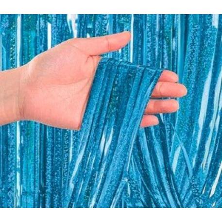 CORTINA HOLOGRAFICA CELESTE 100x200cm