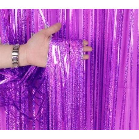 CORTINA HOLOGRAFICA VIOLETA 100x200cm
