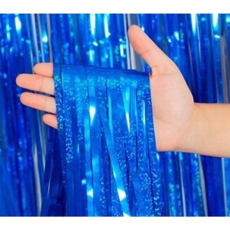 CORTINA HOLOGRAFICA AZUL 100x200cm