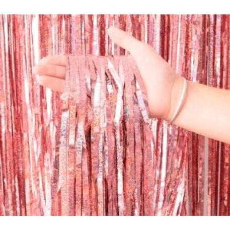 CORTINA HOLOGRAFICA ROSA GOLD 100x200cm