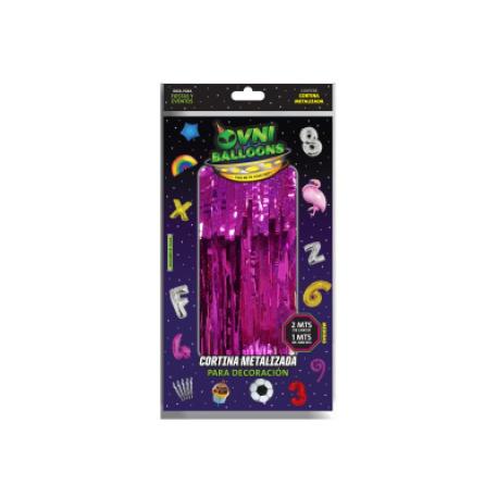 CORTINA 2 X 1 MT OVNI ROSA BRILLANTE