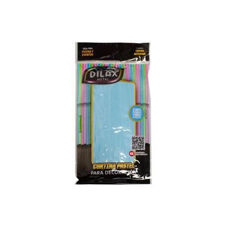 CORTINA 2 X 1 MT OVNI PASTEL CELESTE