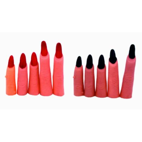 DEDOS DE BRUJA CON UÑAS NEGRAS/ROJAS