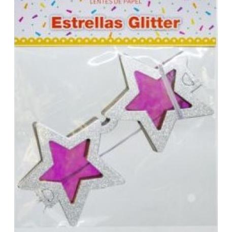 ANTEOJO PAPEL ESTRELLAS GLITTER X4