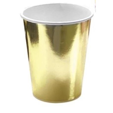 VASO POLIPAPEL METAL DORADO X6