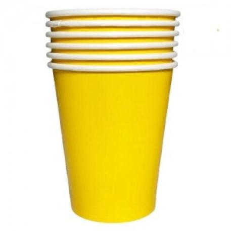 VASO POLIPAPEL LAMINADO AMARILLO X6