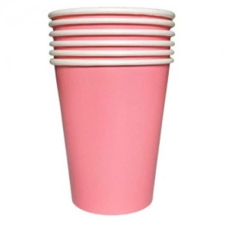 VASO POLIPAPEL LAMINADO ROSA X6