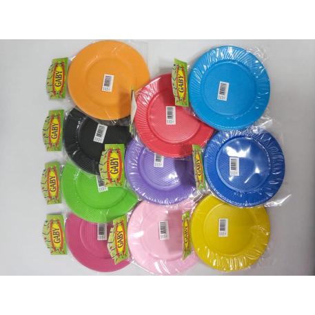 PLATO PLASTICO 17CM COLOR X10