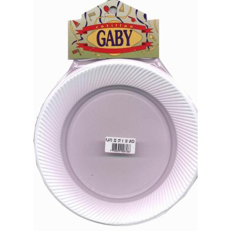 PLATO PLASTICO 22CM BCO X10