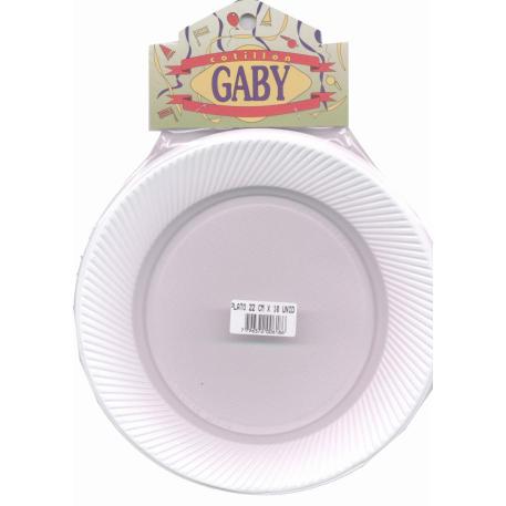 PLATO PLASTICO 22CM BCO X50