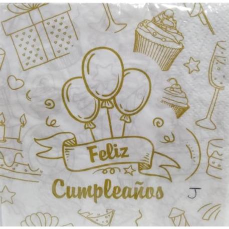 SERVILLETA 33X33X20 FELIZ CUMPLE