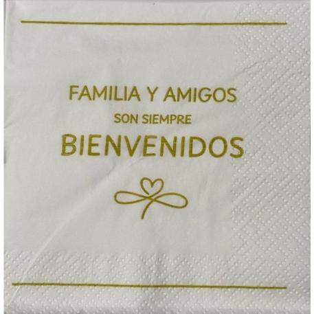 SERVILLETA 33X33X20 FAMILIA Y AMIGOS