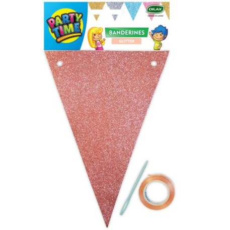 BANDERIN TRIANG GLITTER ROSA GOLD
