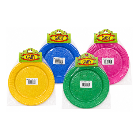 PLATO PLASTICO 22CM COLOR X10