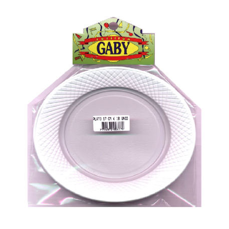 PLATO PLASTICO 17CM BCO X10