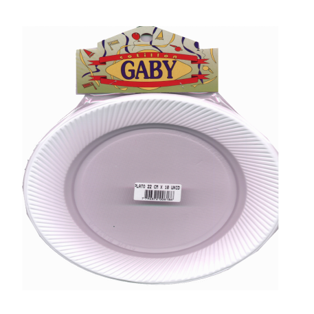 PLATO PLASTICO 22CM BCO X10